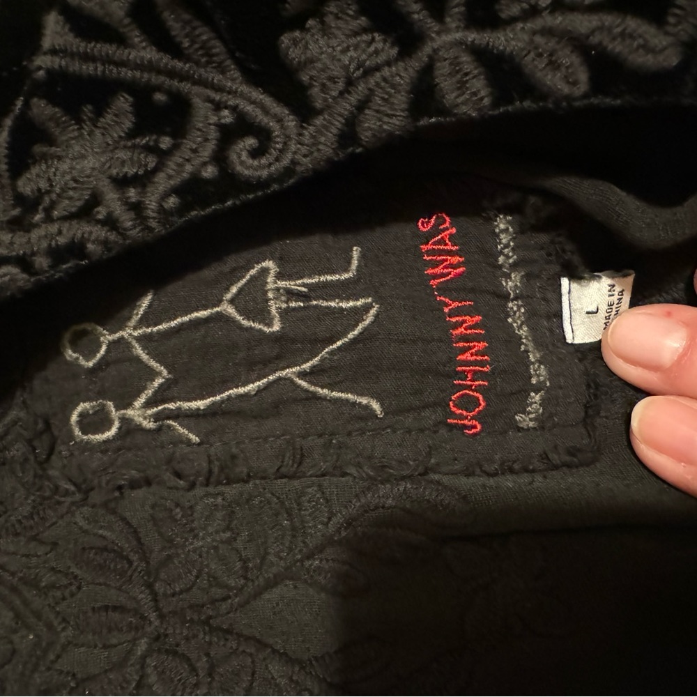 Johnny Was Antonella Velvet Tunic in Black. Size L. EUC - Picture 9 of 11